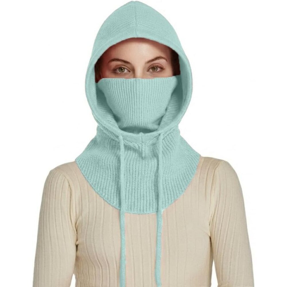 Women Winter Hats Winter Face Mask Ski Mask Warm Face Cover Neck Warmer Green